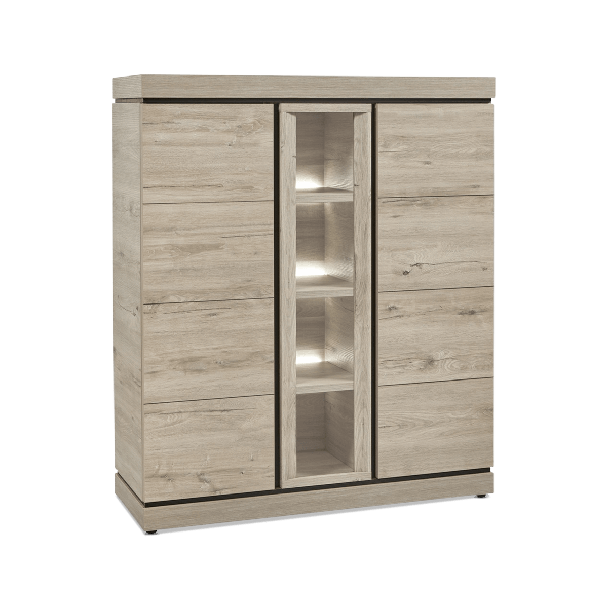 Vitrine KASIMO Eik Lichtgrijs B134