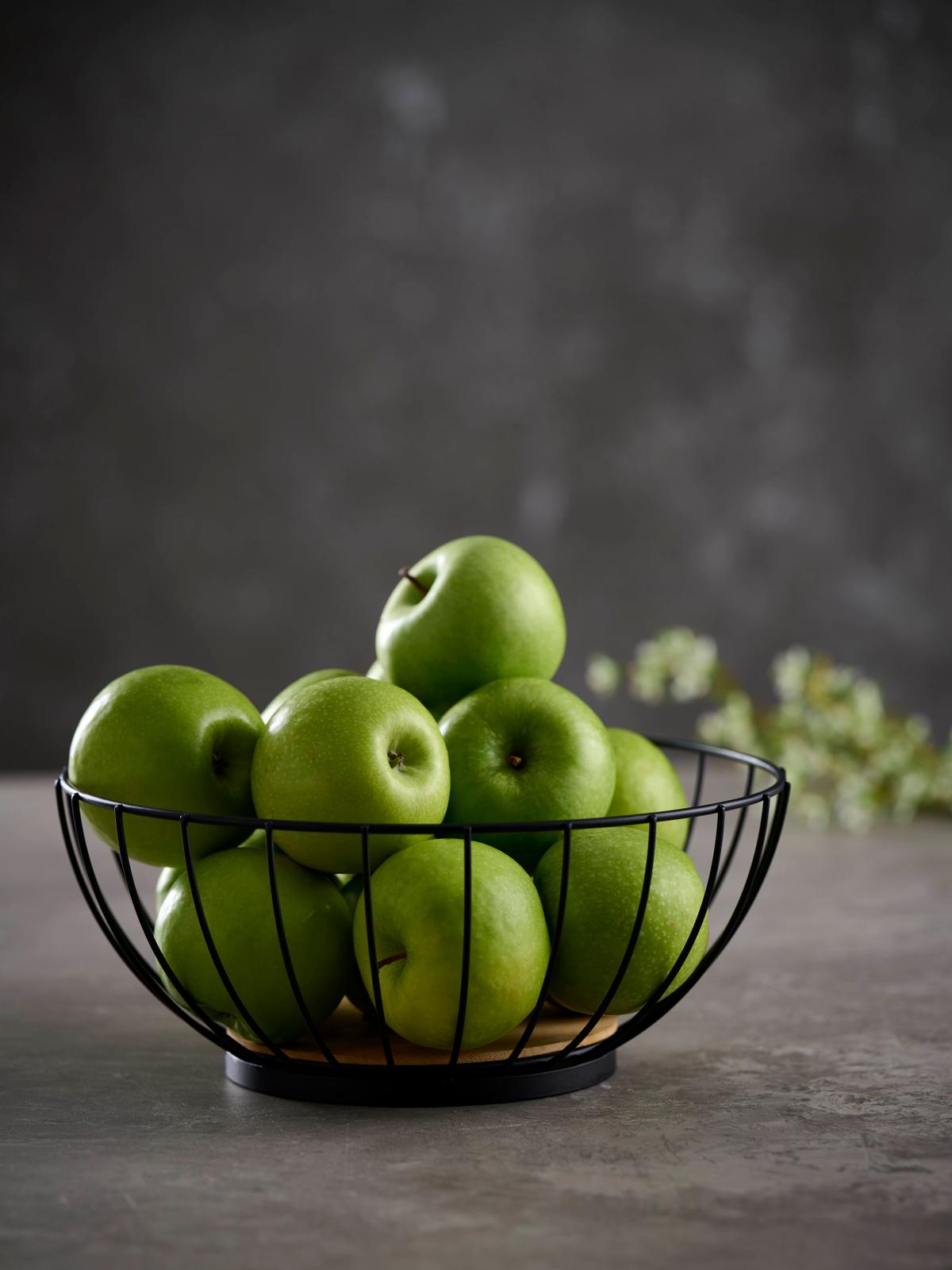 Fruitmand SLIRRE Rnd Met. Zwart/Hout