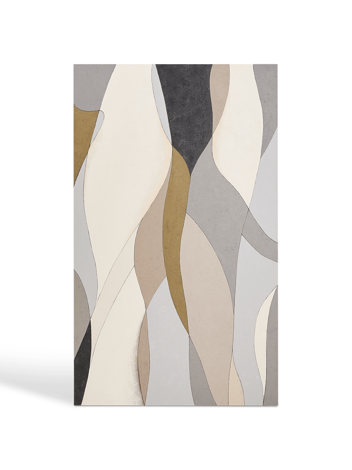 Marvilo abstract canvas grijs en mosterdgeel 120 x 200 cm