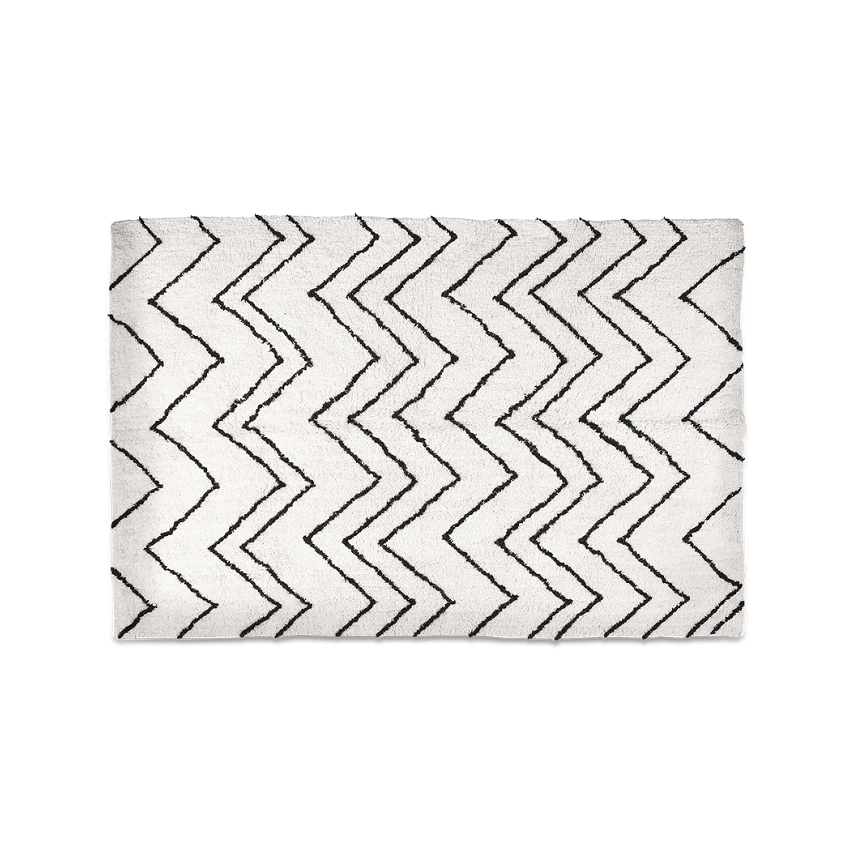 Tapijt TUFFTE Katoen 120 Zigzag Nat/Zw