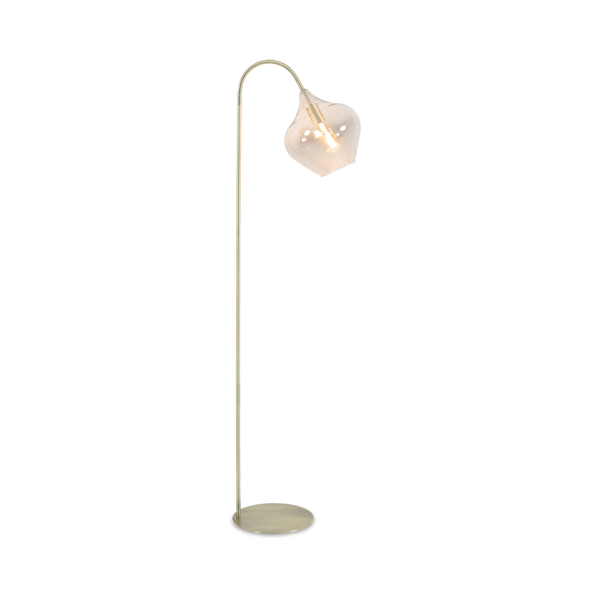 Vloerlamp RAKEL Ant. Brons/Glas Smoke