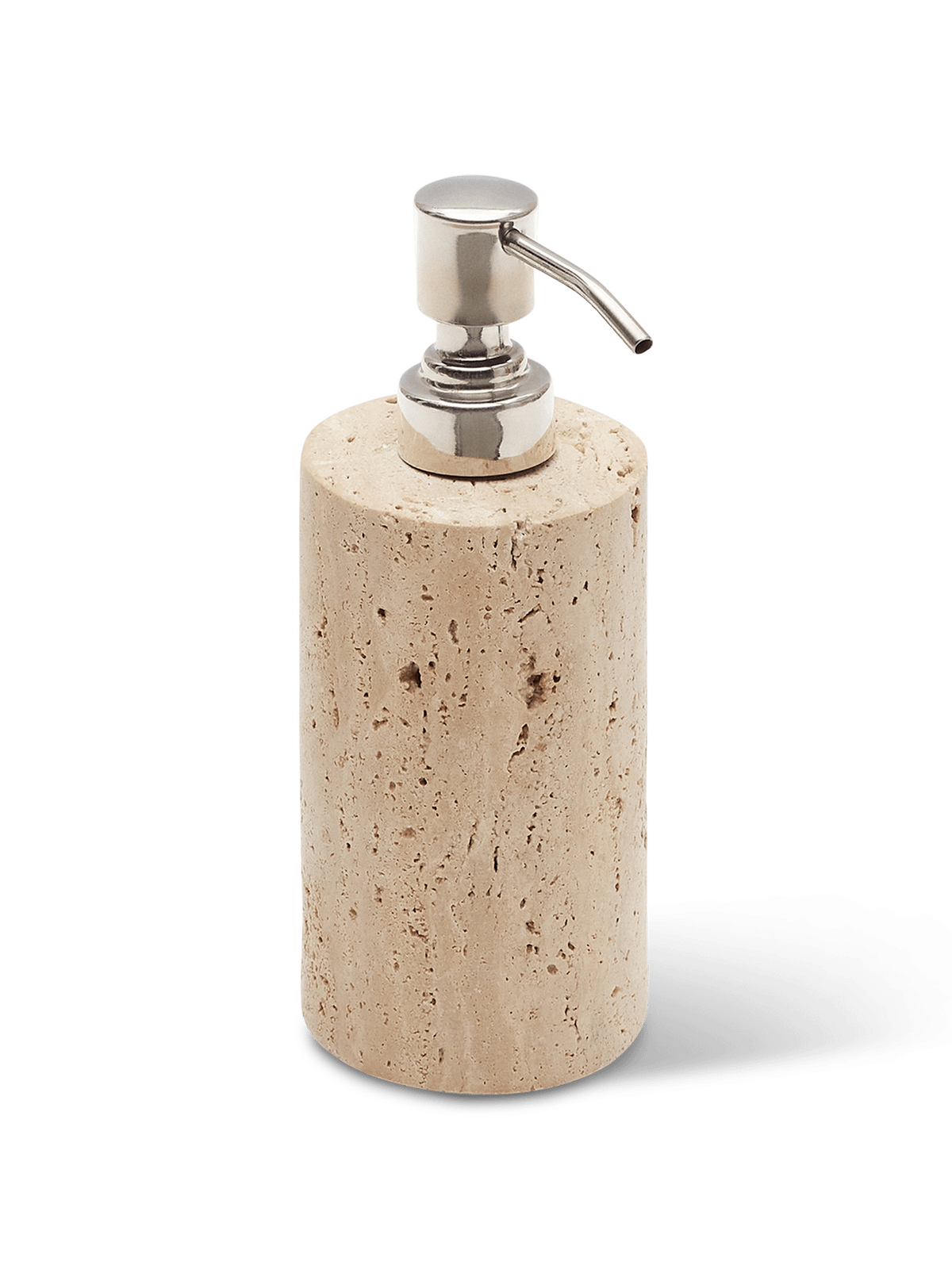 Macre-zeepdispenser van beige travertijn