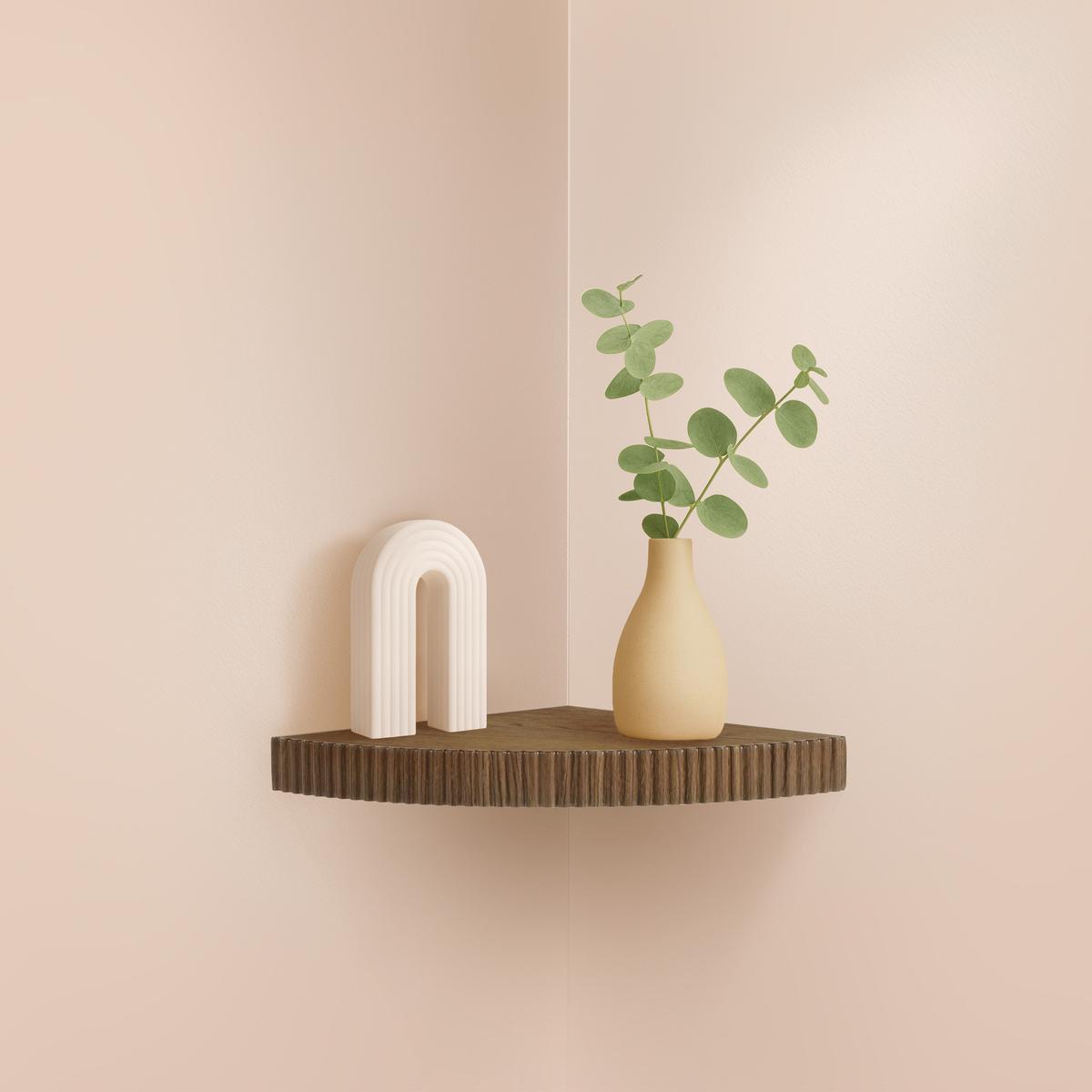 Wandplank ONNIA Hoek Ribbel Bruin