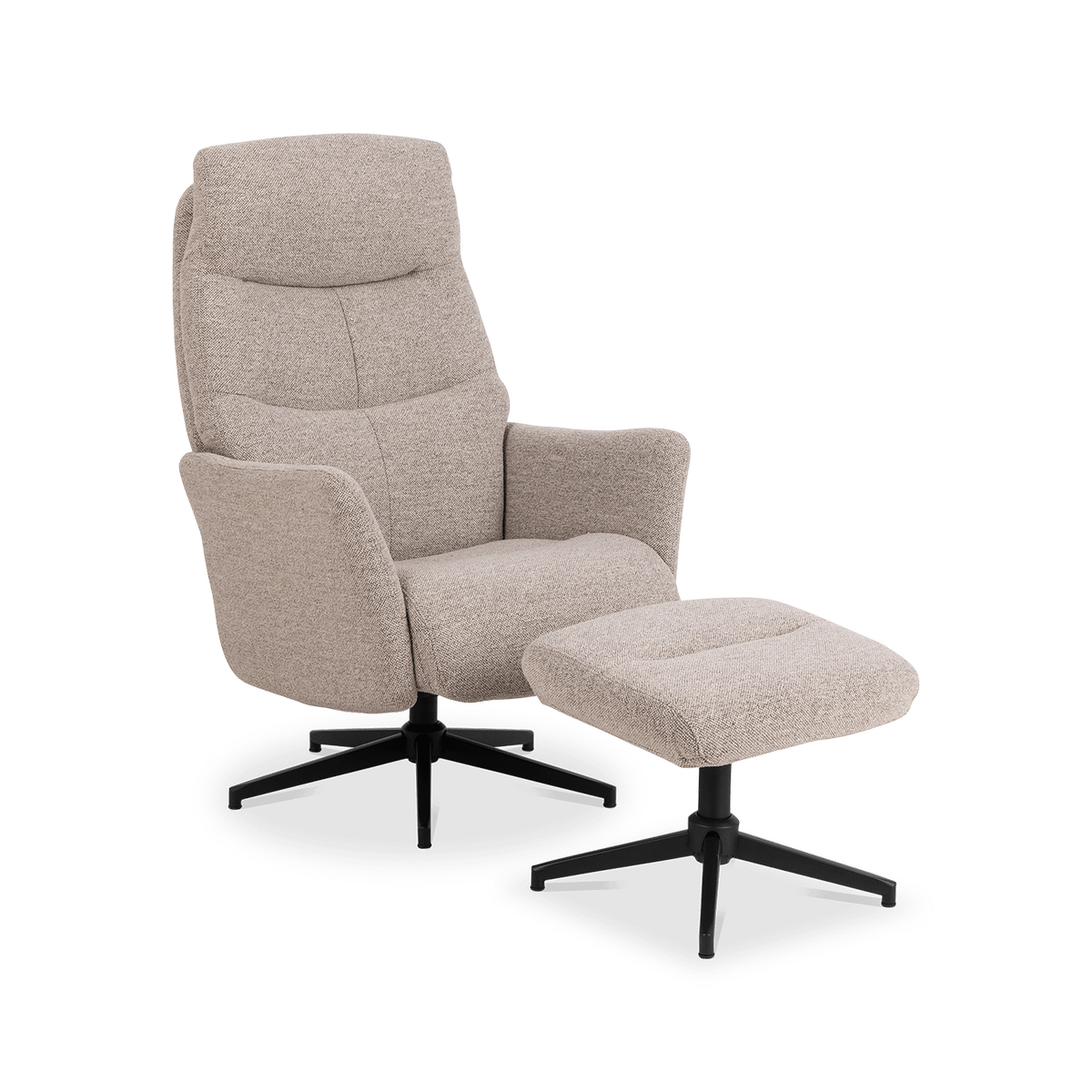 Relaxfauteuil HALDOR met Poef Monza Beige 
