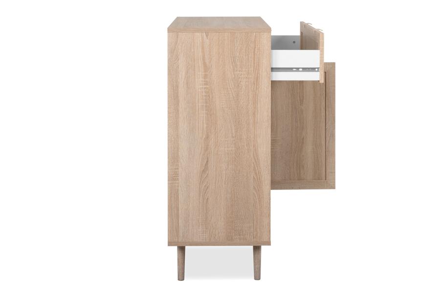 Schoenenkast L/2D, B80-H102, Sonoma Eik/Riet Schoenenkast L/2D, B80-H102, Sonoma Eik/Riet