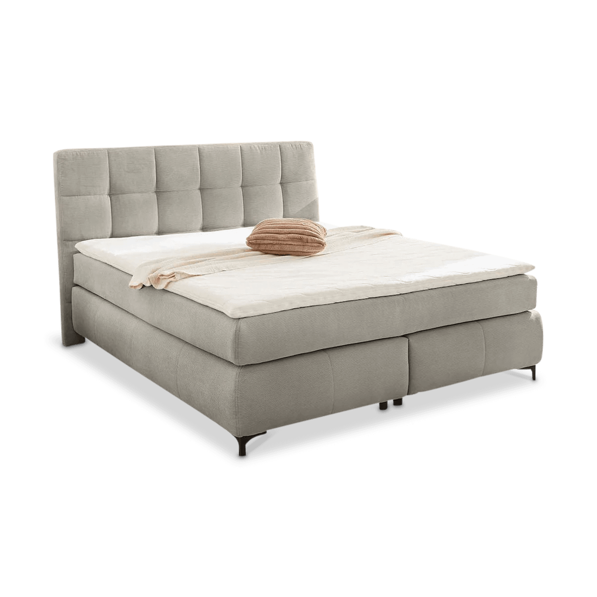 Boxspring ALKMAAR Rib Grijs 180x200