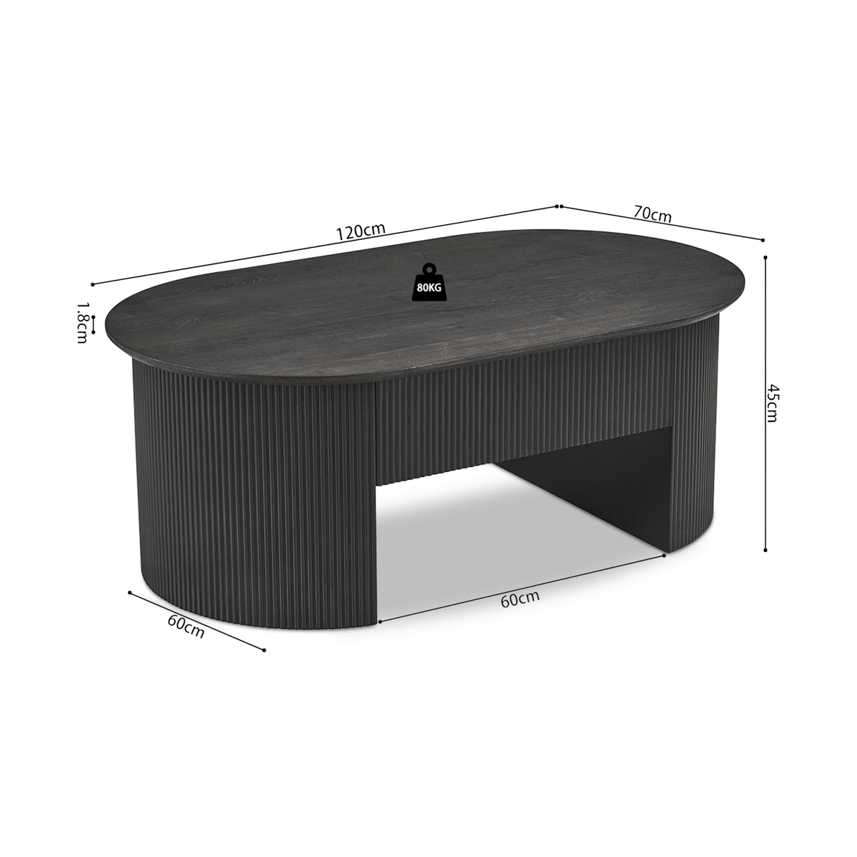 Salontafel PORTO Lift-Top Decor Donkerbruin 120x70