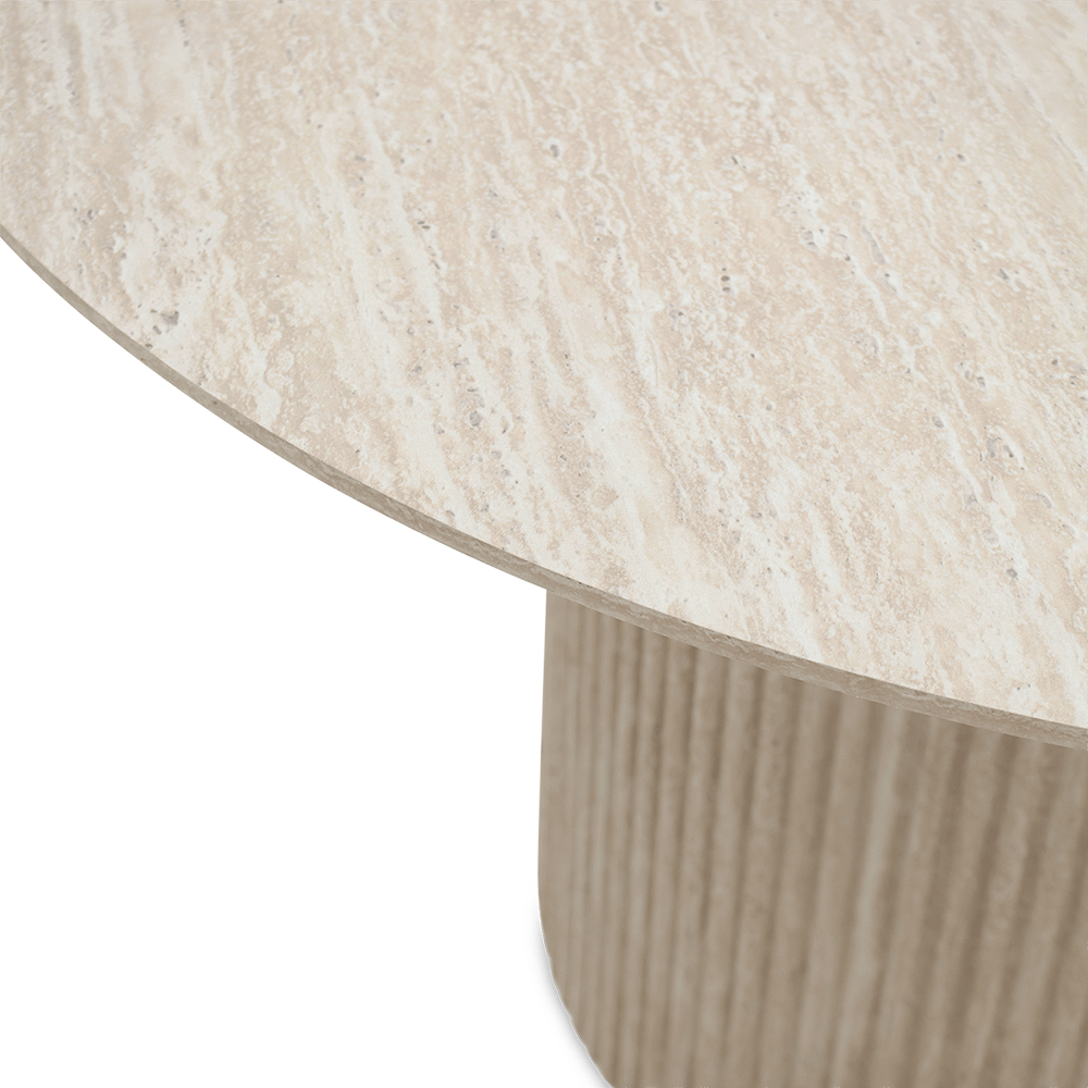 Eettafel TYMON Ø120 Travertijnlook