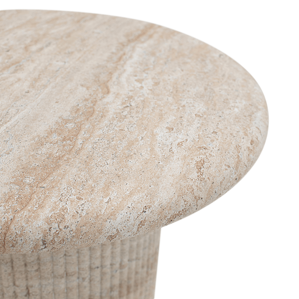 Salontafel GUNNAR Ø50 Beige Travertin