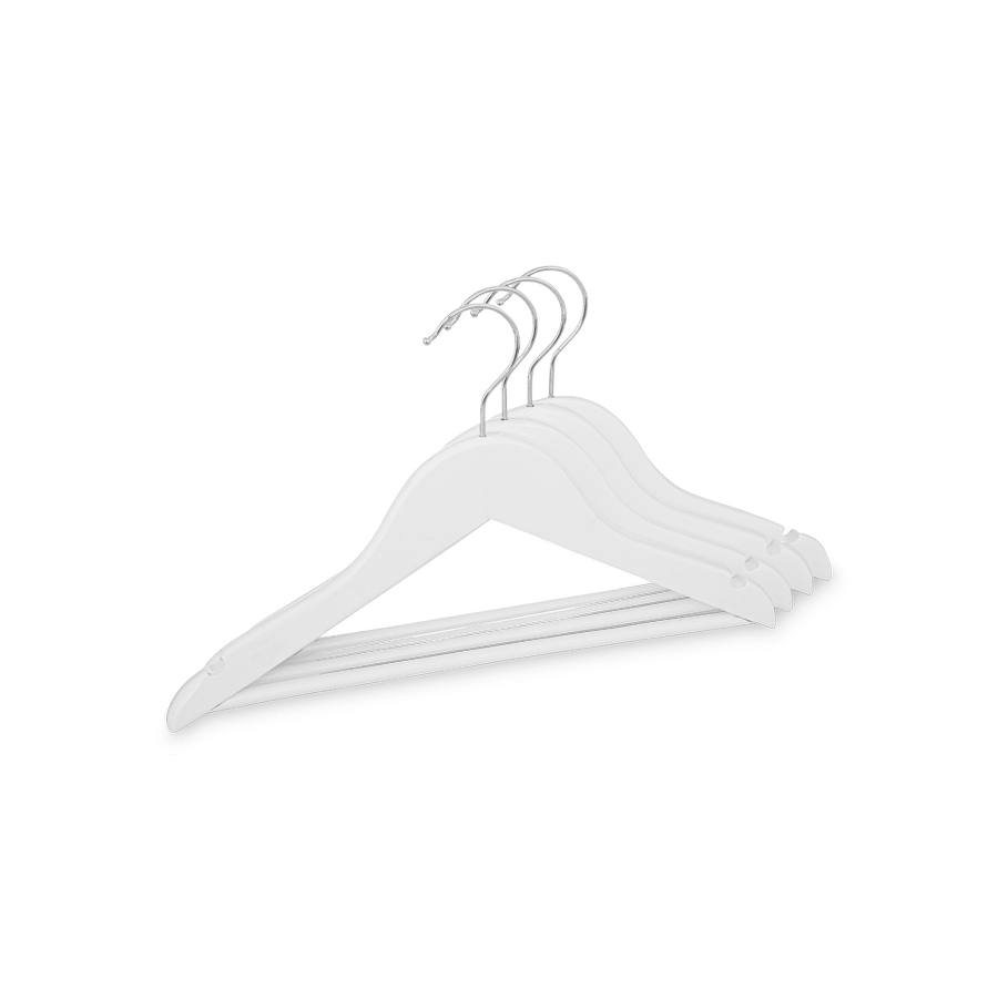 S/4 Kleerhanger WITTI Hout Wit S/4 Kleerhanger WITTI Hout Wit