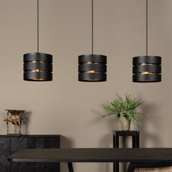 Hanglamp ROSAS 3Del. Lang Zwart/Goud Hanglamp ROSAS 3Del. Lang Zwart/Goud