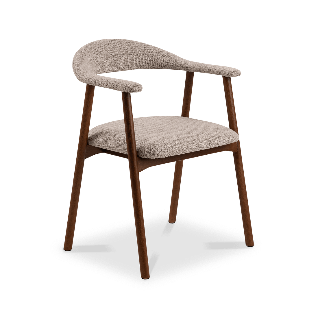 Armstoel COLETTE Monza Beige - Poot Walnoot  Armstoel COLETTE Monza Beige - Poot Walnoot