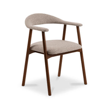 Armstoel COLETTE Monza Beige - Poot Walnoot  Armstoel COLETTE Monza Beige - Poot Walnoot