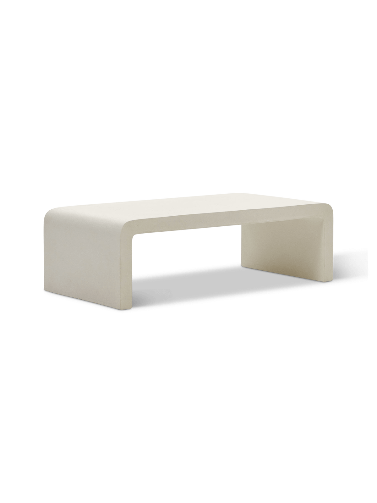 Aiguablava salontafel in wit cement, 135 x 65 cm