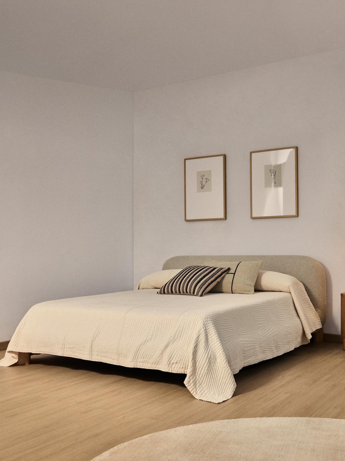 Raylo sprei van 100% katoen met structuur en strepen voor een bed van 150/160 cm