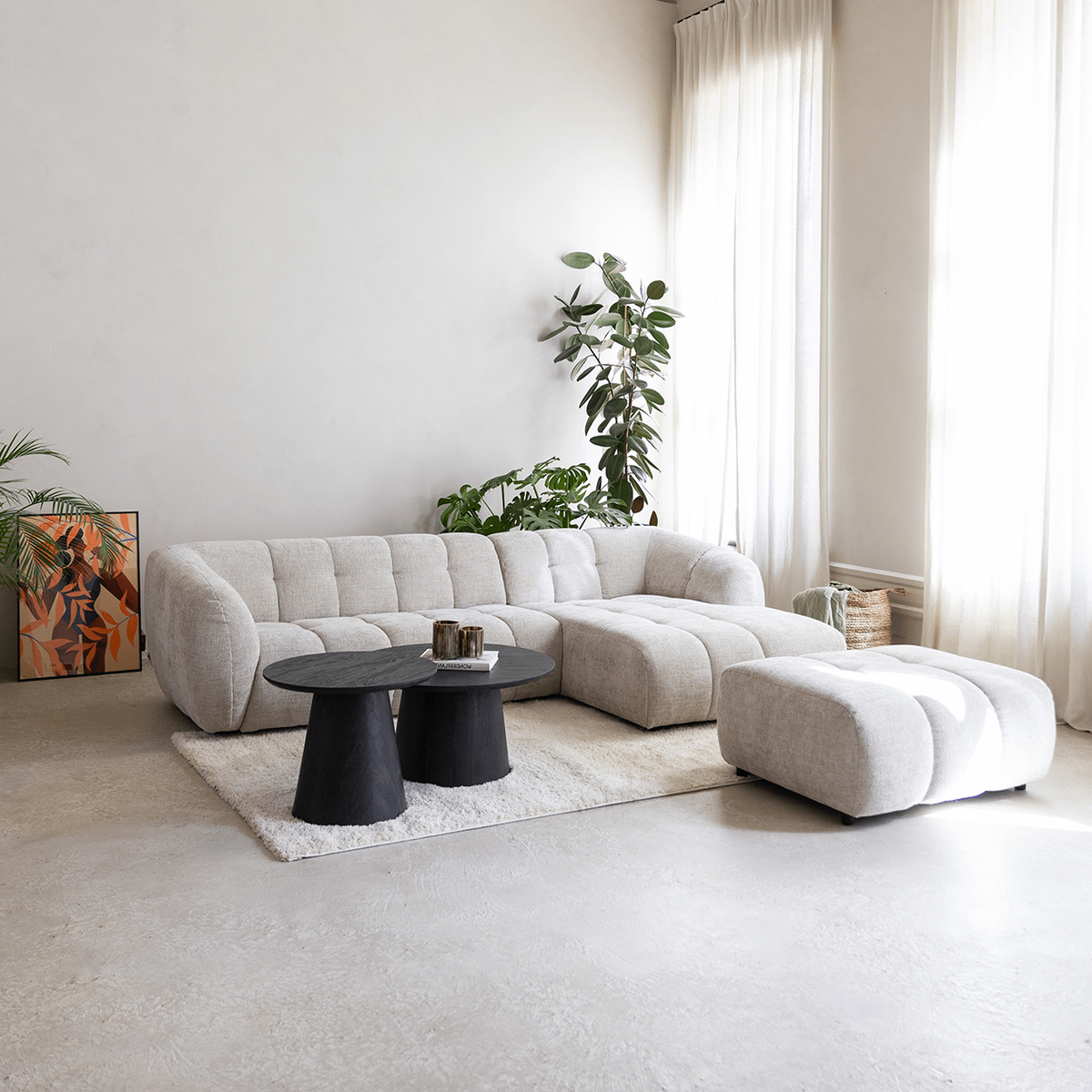 Hoeksalon DILARA Longchair Rechts B302 Beige