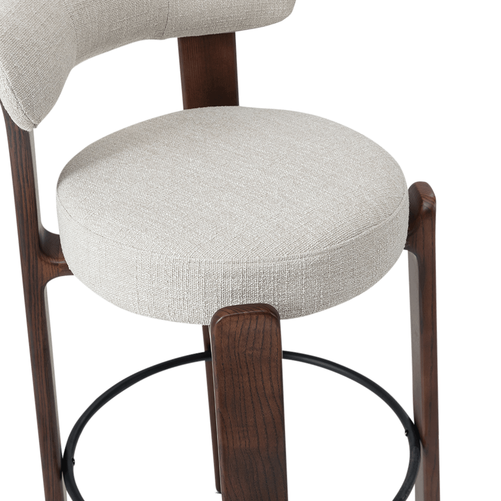 Barstoel TARIN Ash Wood Walnut/Pebble