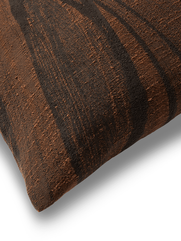 Kussenhoes Frilo Katoen en Linnen Jacquard Bruin