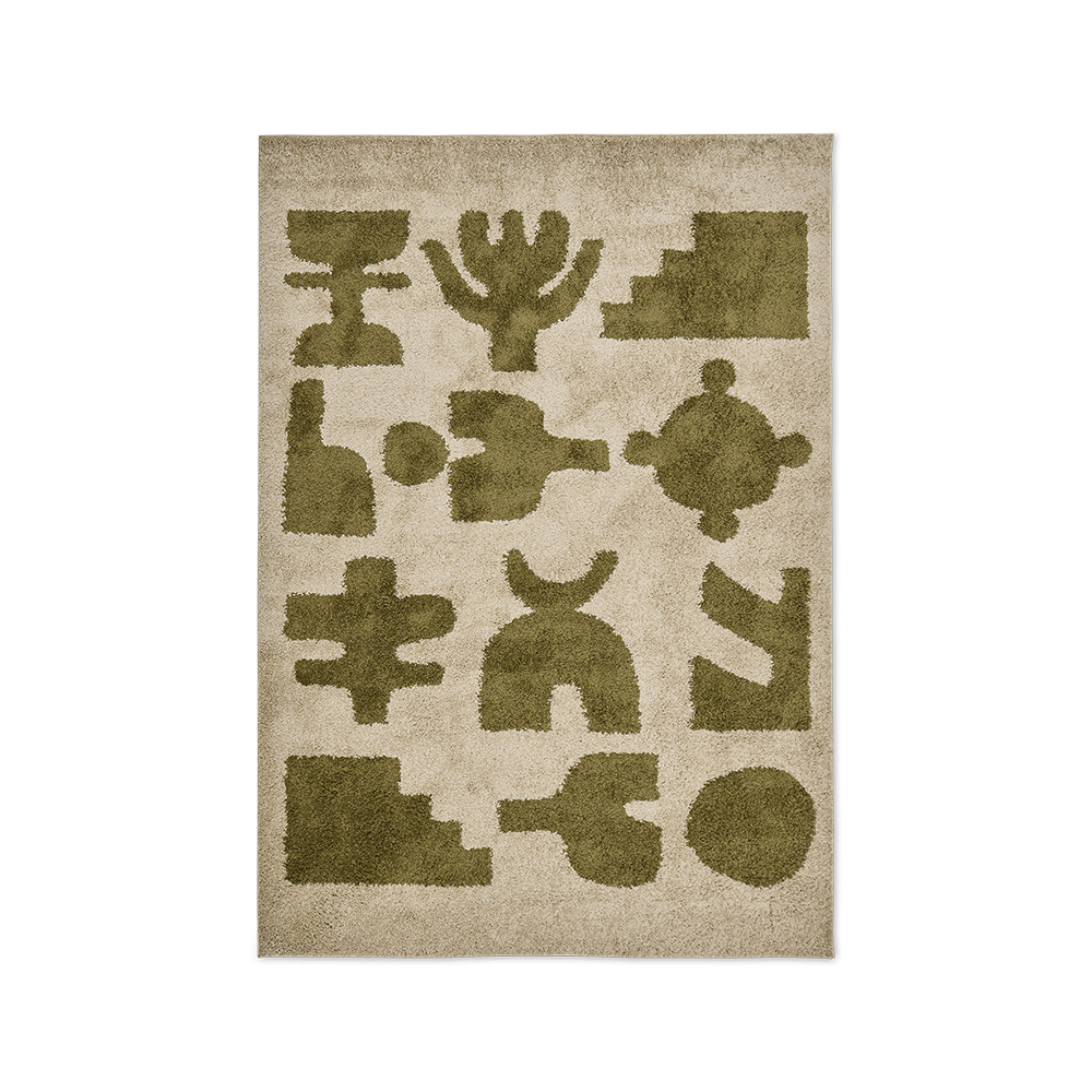 Tapijt NYERIO - Beige/Groen