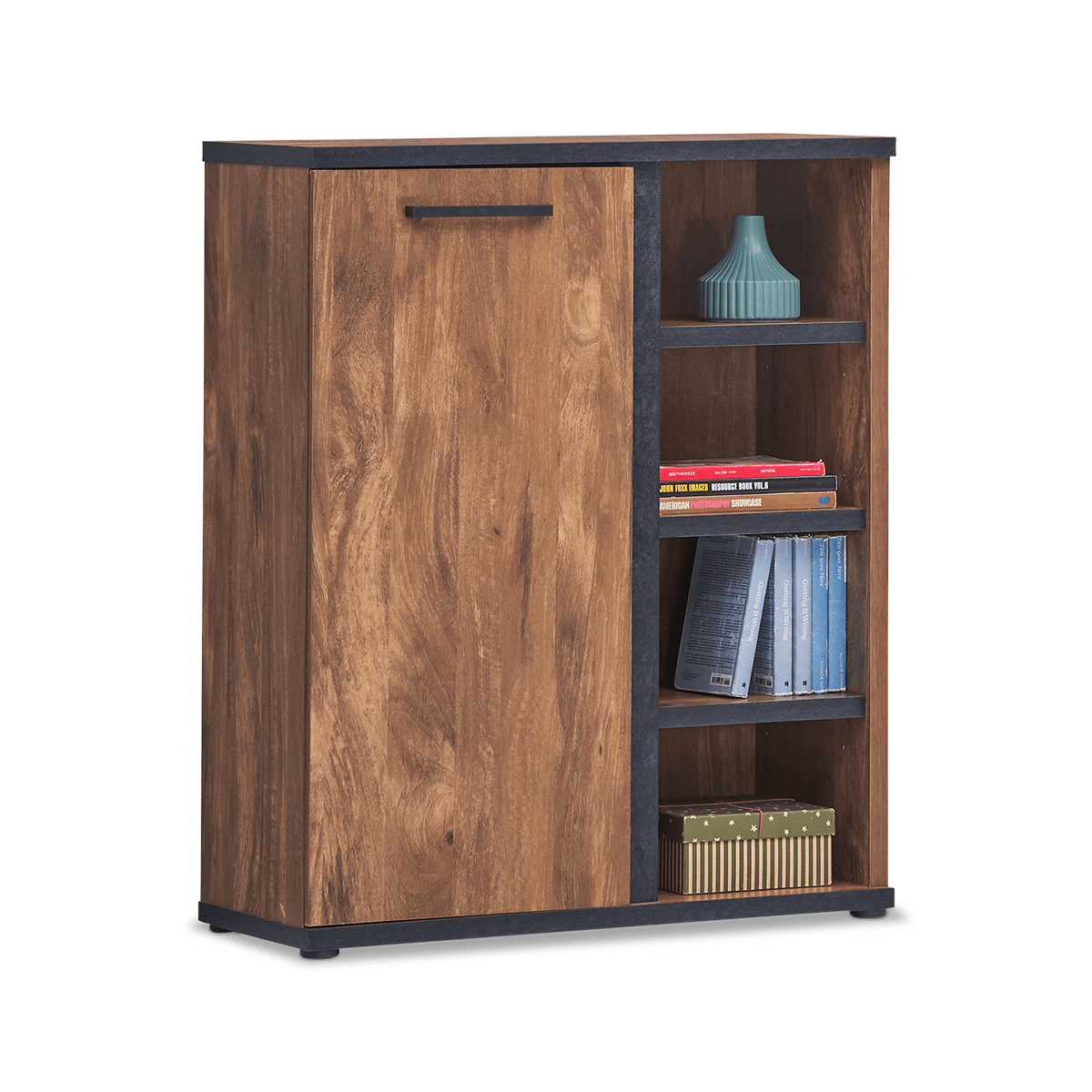 Commode MATHIS Acacia/Black Concrete
