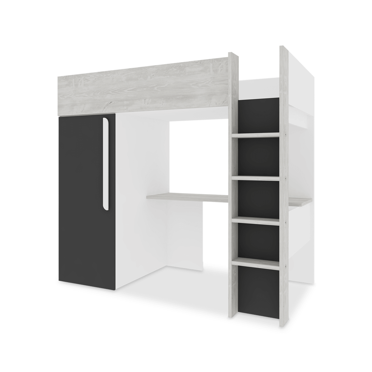 Hoogslaper incl. bureau/kleerkast LEVI Shade