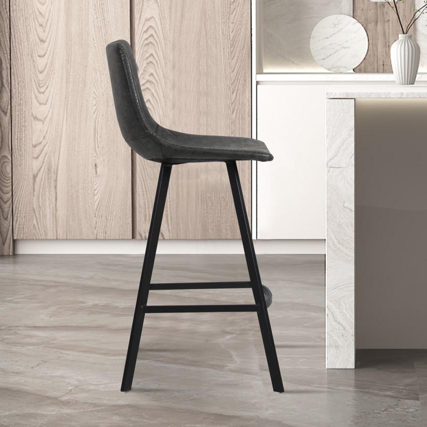 Barkruk ORNADA PU Zwart