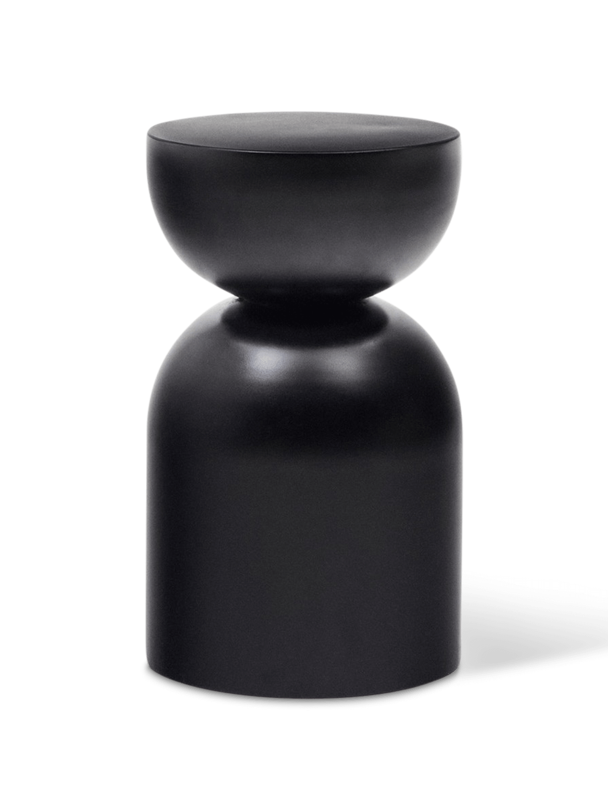 Tafel Rachell bijzettafel van metaal met glanzende zwarte verf afwerking ⌀30 cm.