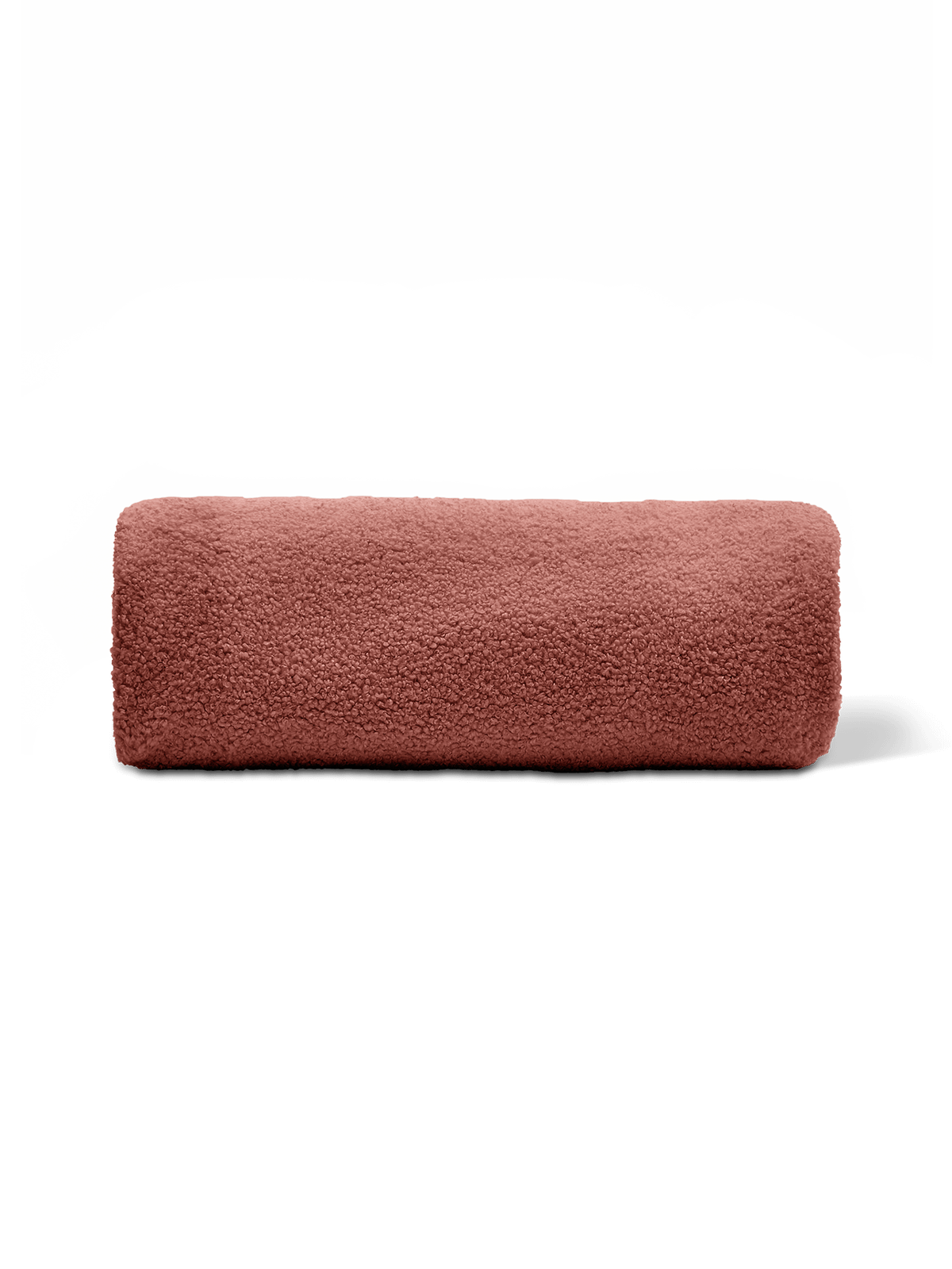 Kaeli voetenbankhoes in terracotta bouclé ⌀120 cm