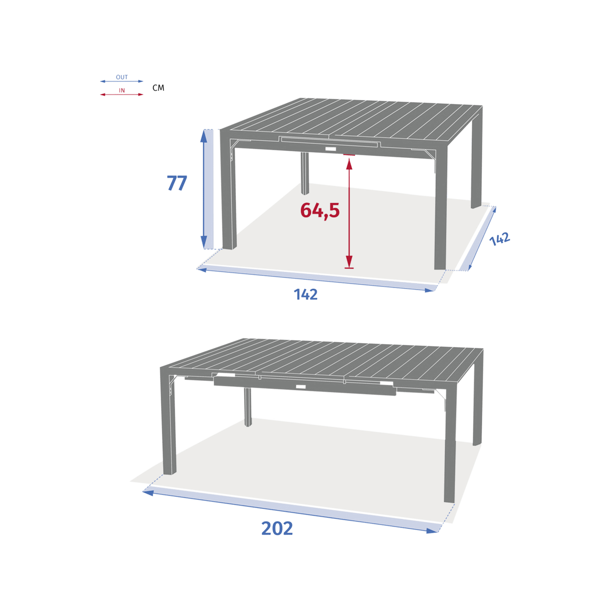 Tuintafel Verlengbaar FURORE Beige 142/202x142