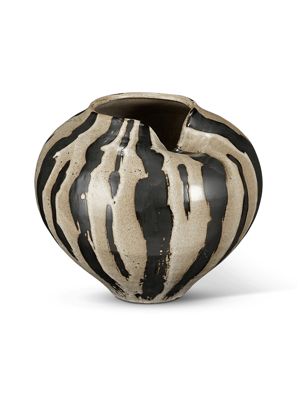Vaas Nama Bol Small Strepen Beige/Zwart
