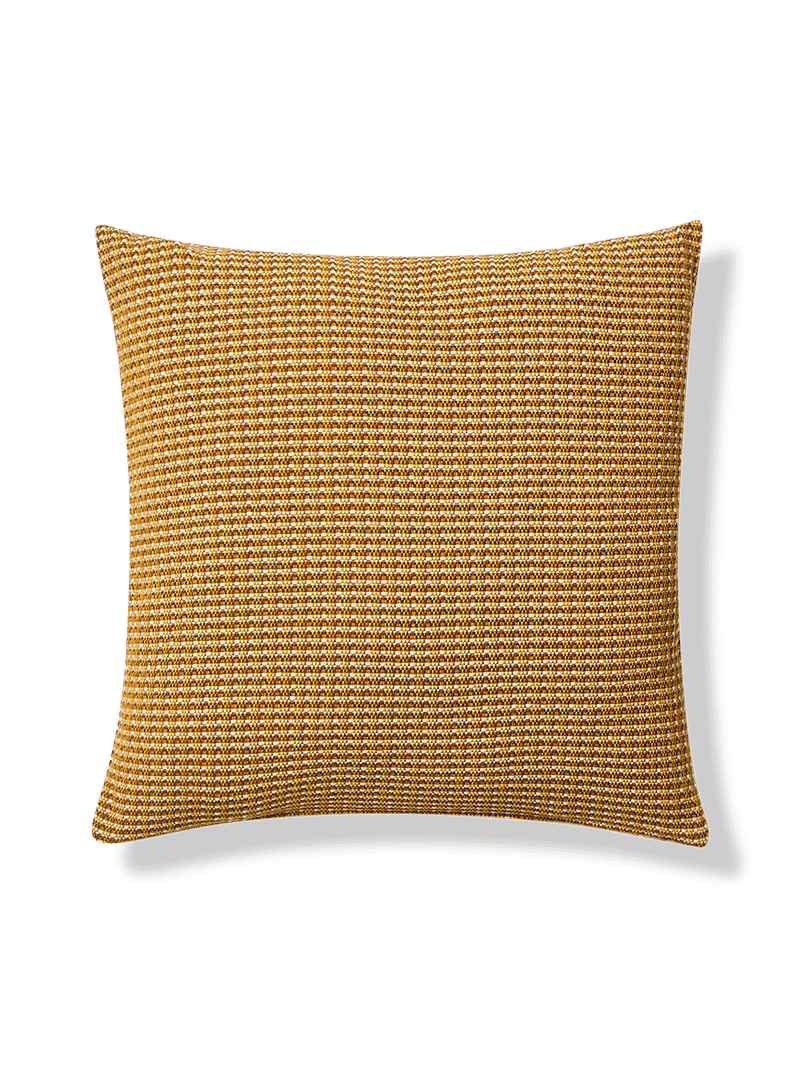 Nuval kussenhoes van gestructureerde stof in mosterdgeel 50 x 50 cm