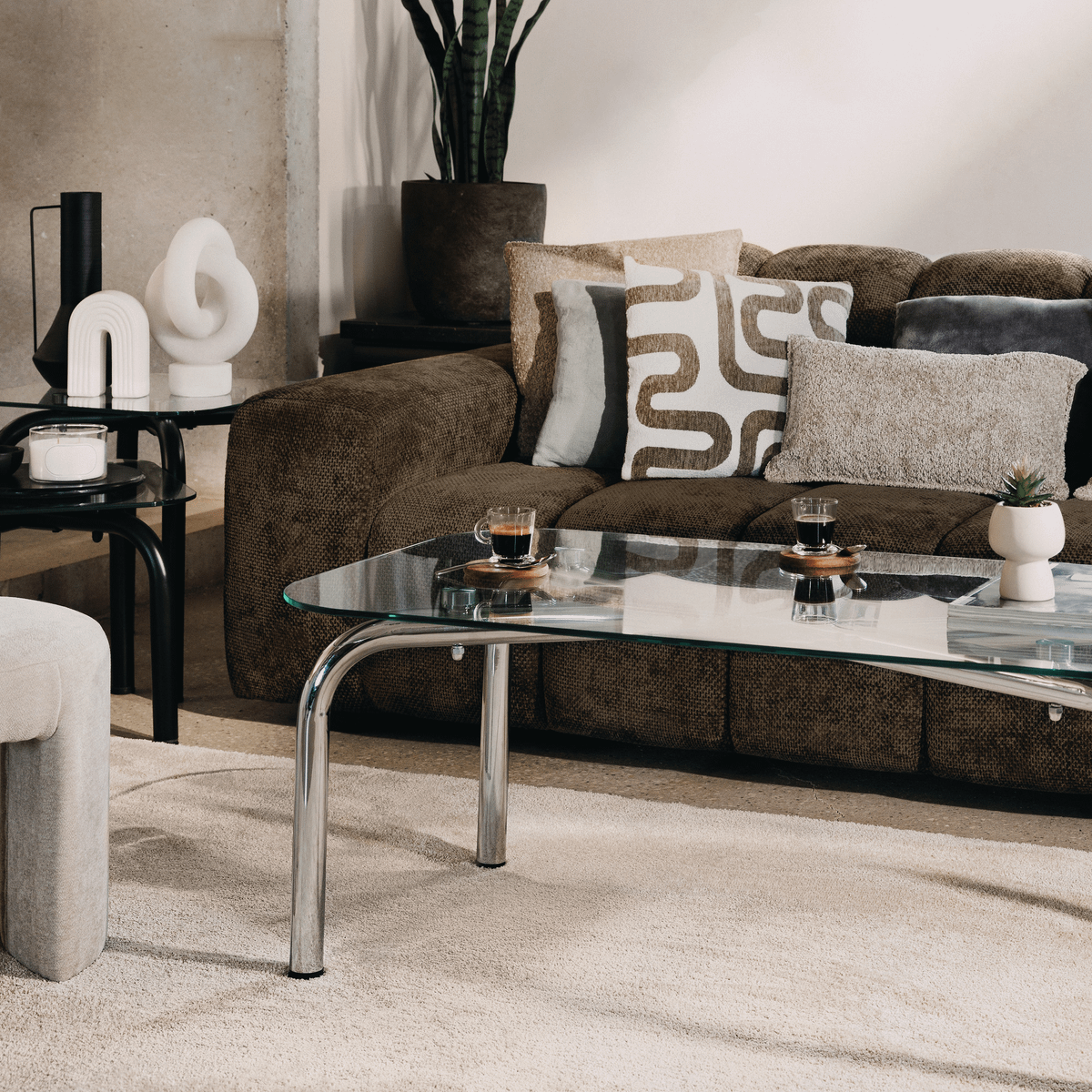 Salontafel LUCIO Glas/Chroom