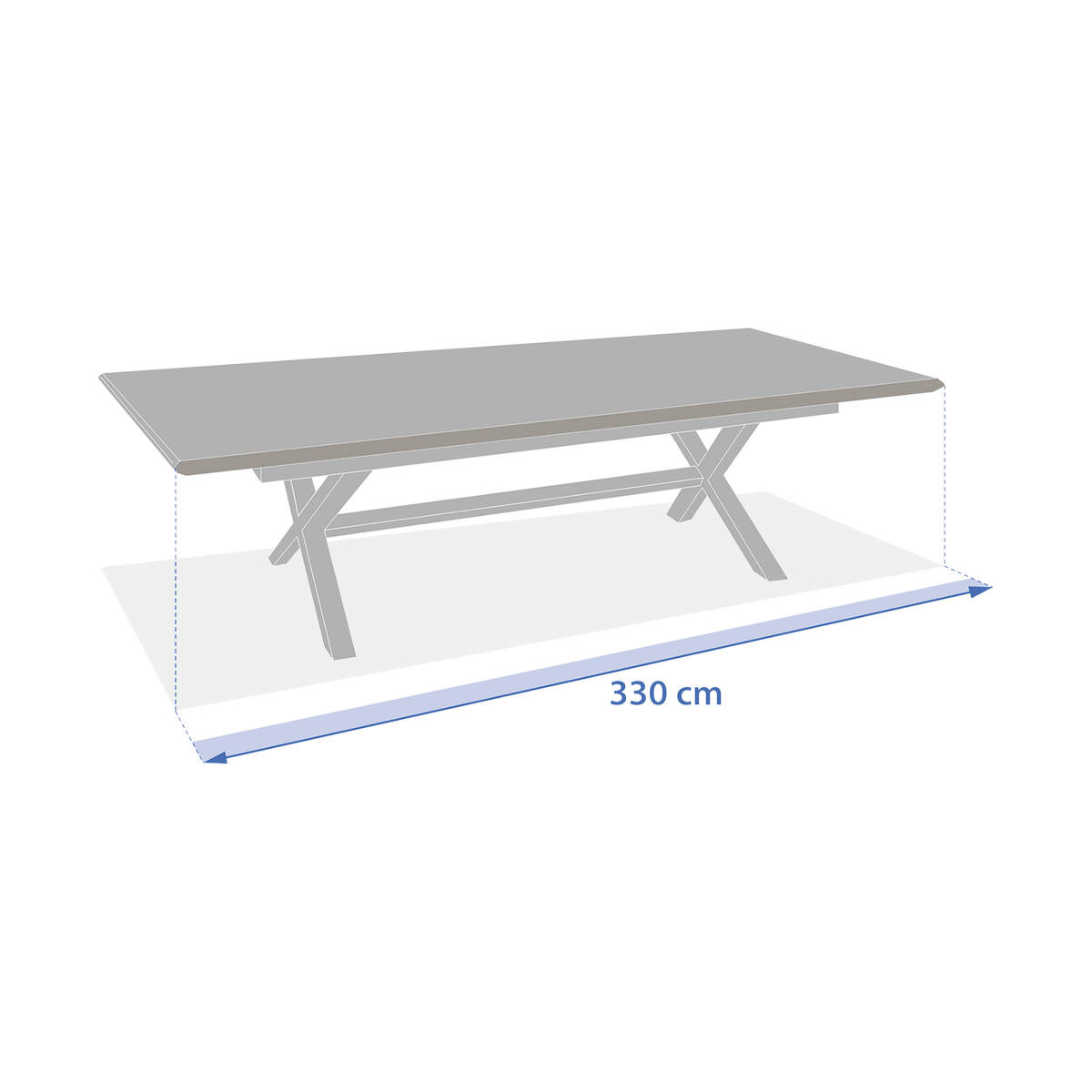 Tuintafel CORTONA Verlengbaar 250/330x113 Grijs/Hout