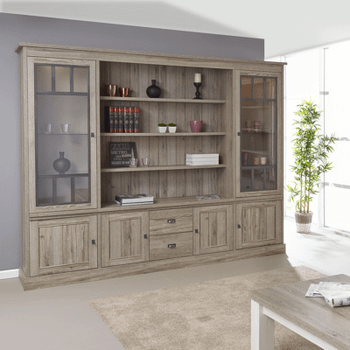 Vitrinekast COTTON Kristal Eik Licht Bruin B259 Vitrinekast COTTON Kristal Eik Licht Bruin B259