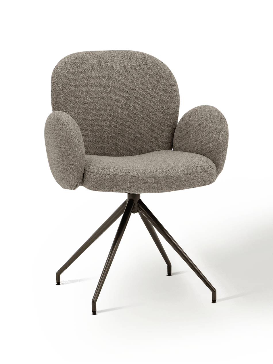Armstoel Gigi Rhytm Swivelvoet Anodic Brown