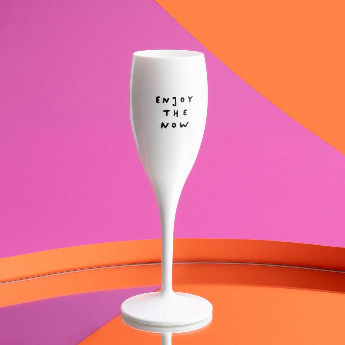 Champagneglas ENJOY THE NOW 100ml Wit