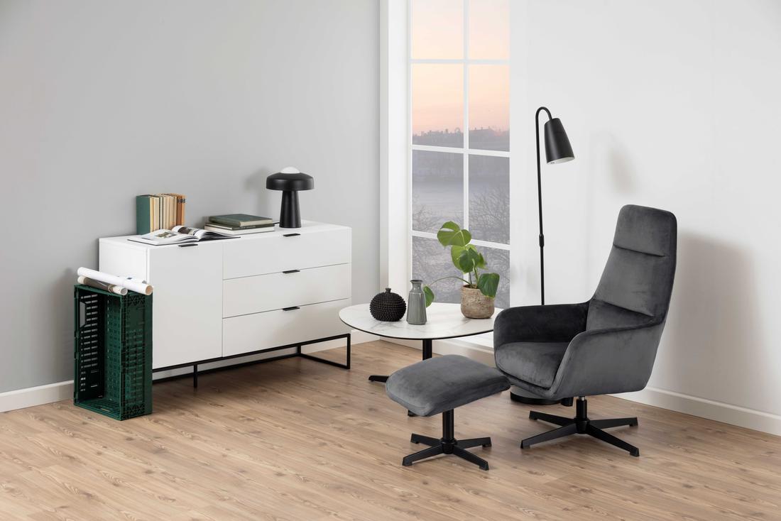 Salontafel MALBORD Keramiek White/Metal Black Salontafel MALBORD Keramiek White/Metal Black