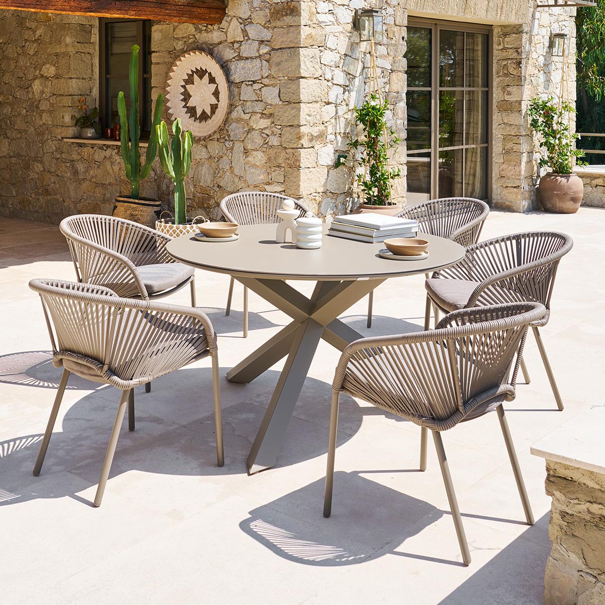 SET: Tuintafel Mezzano Café + 6x Tuinstoel Mezzano Café