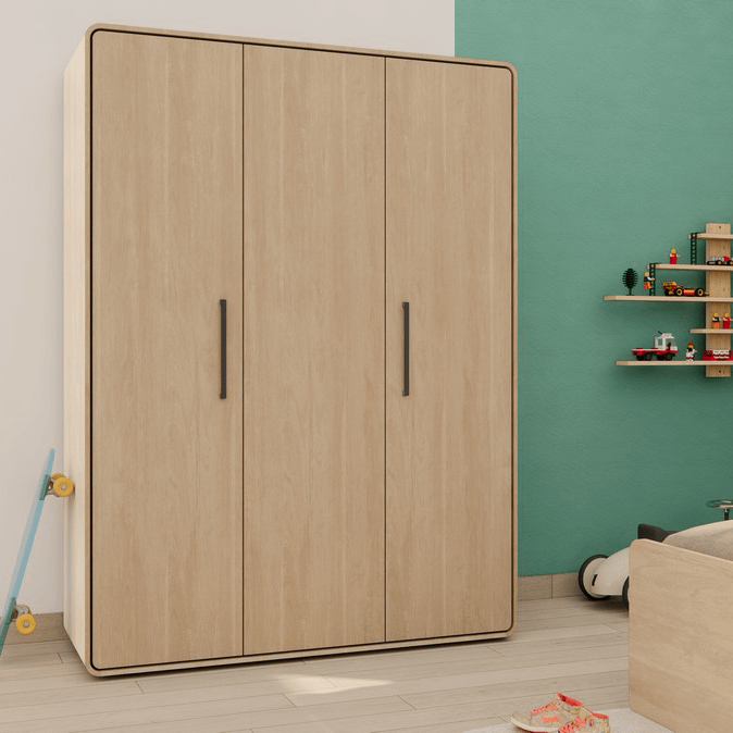 Kleerkast NESTOR Eik/Zwart B155