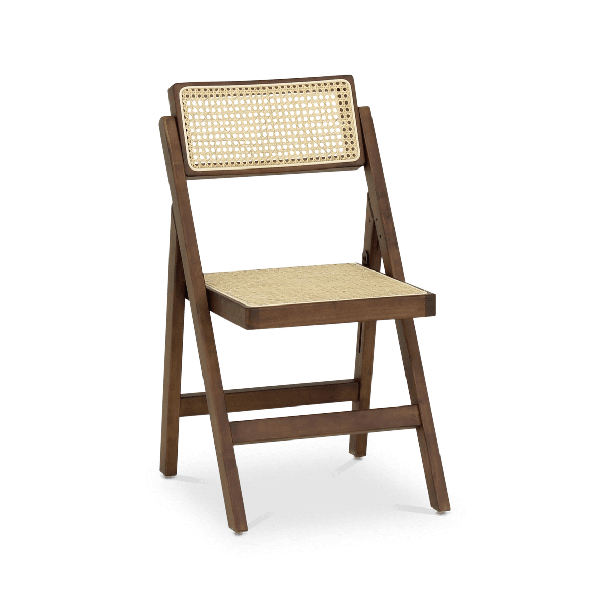 Klapstoel JACCO Ash Wood Walnut/Rotan