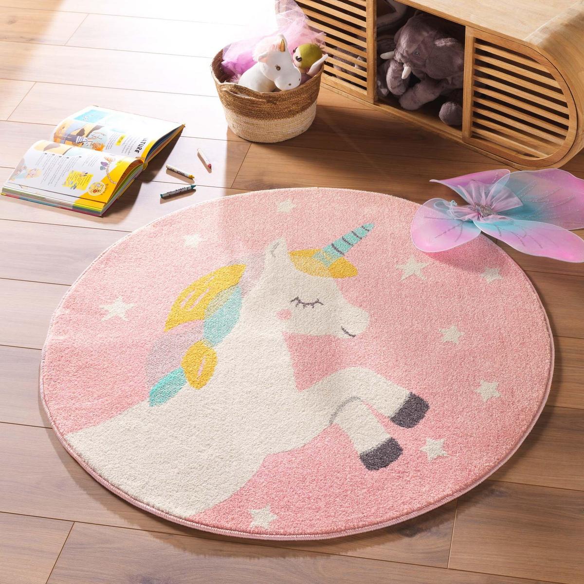 Kindertapijt UNICORN Sterren Roze
