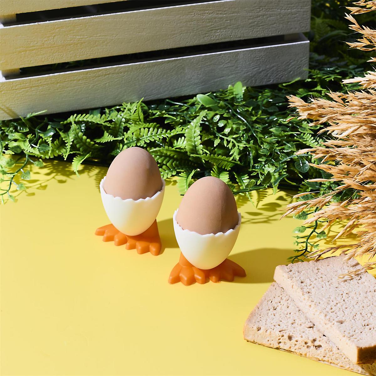 Eierdopje S/2 POULE Wit/Oranje