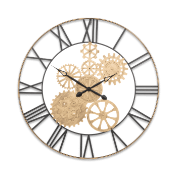 Klok ISAELLE Ø90 Met. Zw/Goud Klok ISAELLE Ø90 Met. Zw/Goud