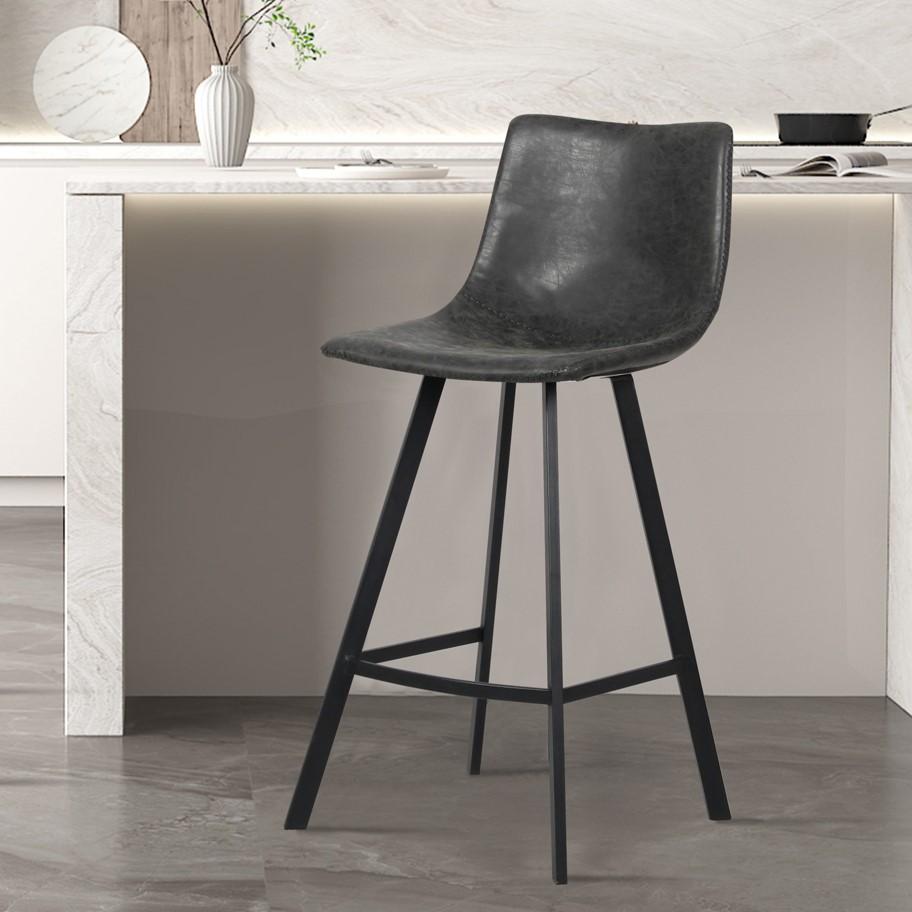 Barkruk ORNADA PU Zwart