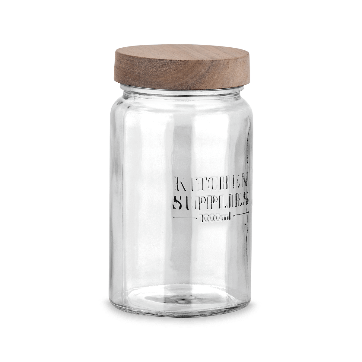 Voorraadpot DOROTA 1L Glas/Hout