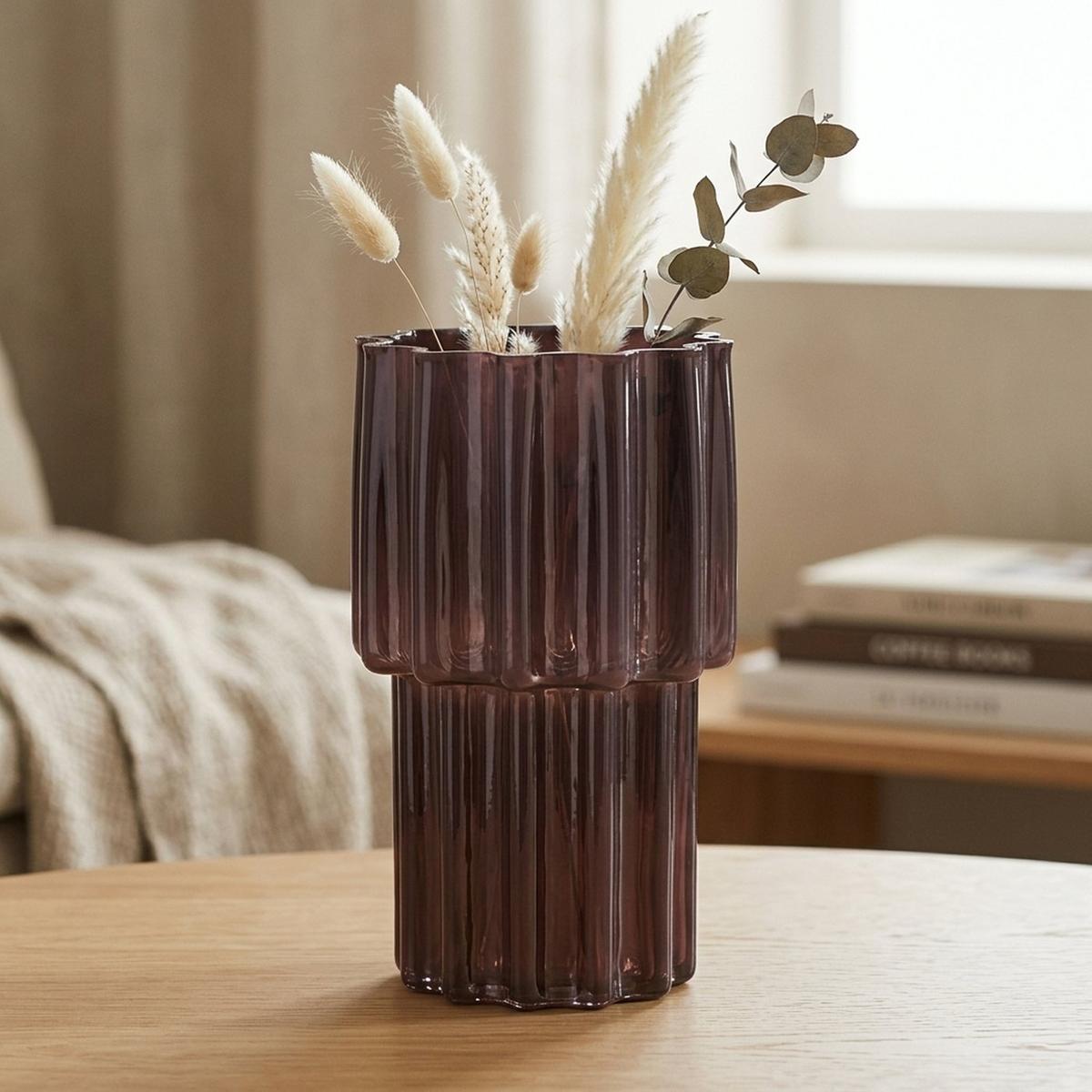 Vaas FERINA Ribbel Glas Bruin