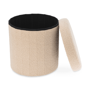Opbergpouf BUOLI Rond Teddy Beige Opbergpouf BUOLI Rond Teddy Beige