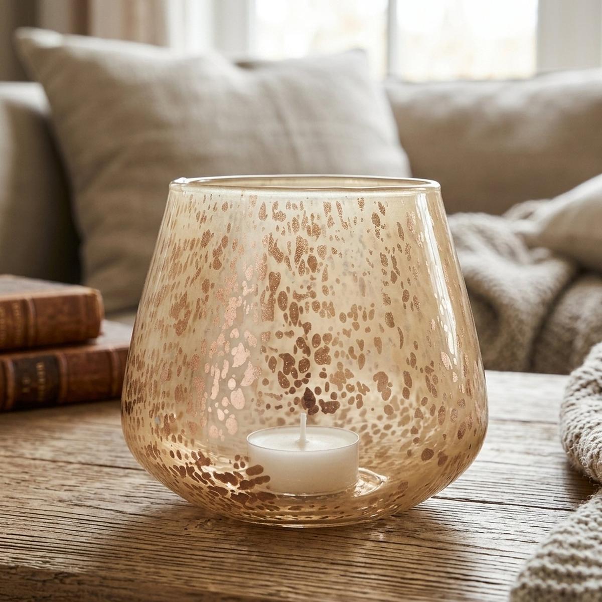 Theelichthouder HELECTA L Glas Goud