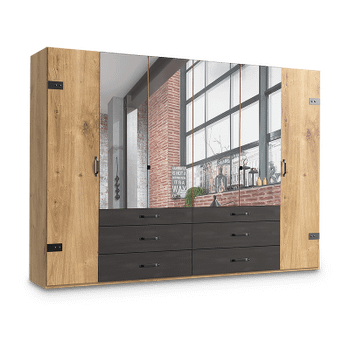 Kleerkast KICK Plankeneiche/Raw Steel B300 Kleerkast KICK Plankeneiche/Raw Steel B300