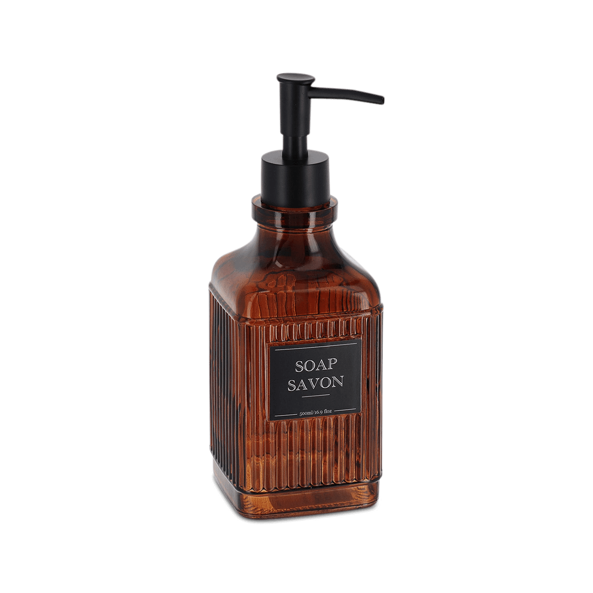 Zeepdispenser ELSELI 500ml Glas Bruin